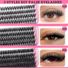 Laden Sie das Bild in den Galerie-Viewer, Lashes Clusters Kit Gift Packs Fluffy False Eyelashes Extensions D Curl Wispy Individual Fake Eyelashes