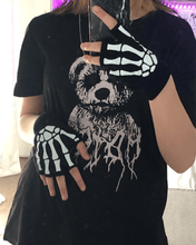 Laden Sie das Bild in den Galerie-Viewer, 2 Pairs Halloween Skeleton Skull Half Finger Gloves