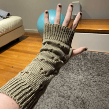 Load image into Gallery viewer, 2 Pairs Knitted Arm Warmers Gloves Winter Long Thumb Hole Gloves Mittens for Women and Men