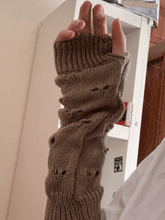 Load image into Gallery viewer, 2 Pairs Knitted Arm Warmers Gloves Winter Long Thumb Hole Gloves Mittens for Women and Men