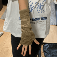 Load image into Gallery viewer, 2 Pairs Knitted Arm Warmers Gloves Winter Long Thumb Hole Gloves Mittens for Women and Men