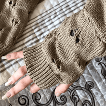 Load image into Gallery viewer, 2 Pairs Knitted Arm Warmers Gloves Winter Long Thumb Hole Gloves Mittens for Women and Men