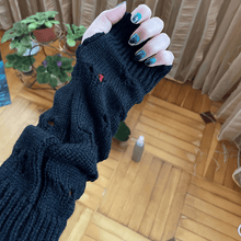 Load image into Gallery viewer, 2 Pairs Knitted Arm Warmers Gloves Winter Long Thumb Hole Gloves Mittens for Women and Men