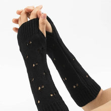 Load image into Gallery viewer, 2 Pairs Knitted Arm Warmers Gloves Winter Long Thumb Hole Gloves Mittens for Women and Men