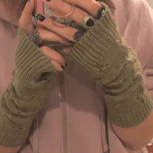 Load image into Gallery viewer, 2 Pairs Knitted Arm Warmers Gloves Winter Long Thumb Hole Gloves Mittens for Women and Men