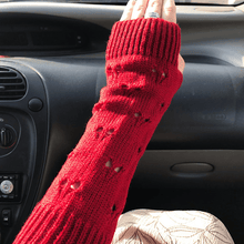 Load image into Gallery viewer, 2 Pairs Knitted Arm Warmers Gloves Winter Long Thumb Hole Gloves Mittens for Women and Men