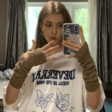 Load image into Gallery viewer, 2 Pairs Knitted Arm Warmers Gloves Winter Long Thumb Hole Gloves Mittens for Women and Men