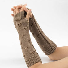 Load image into Gallery viewer, 2 Pairs Knitted Arm Warmers Gloves Winter Long Thumb Hole Gloves Mittens for Women and Men