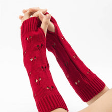Load image into Gallery viewer, 2 Pairs Knitted Arm Warmers Gloves Winter Long Thumb Hole Gloves Mittens for Women and Men
