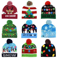 Laden Sie das Bild in den Galerie-Viewer, LED Christmas Hat Sweater Knitted Beanie