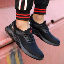 Laden Sie das Bild in den Galerie-Viewer, Mens Black Steel Toe Work Shoes Safety Shoes | 305