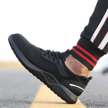 Laden Sie das Bild in den Galerie-Viewer, Mens Black Steel Toe Work Shoes Safety Shoes | 305