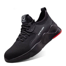 Charger l'image dans la visionneuse de la galerie, lightweight safety shoes Breathable Cloth Safety Shoes Steel Toe Work Shoes Unisex Black JB666