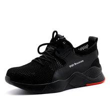 Charger l'image dans la visionneuse de la galerie, lightweight safety shoes Breathable Cloth Safety Shoes Steel Toe Work Shoes Unisex Black JB666