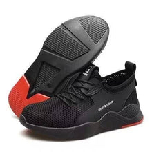 Charger l'image dans la visionneuse de la galerie, lightweight safety shoes Breathable Cloth Safety Shoes Steel Toe Work Shoes Unisex Black JB666