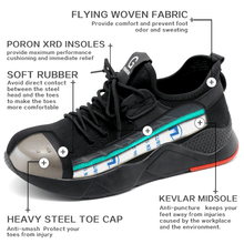 Charger l'image dans la visionneuse de la galerie, lightweight safety shoes Breathable Cloth Safety Shoes Steel Toe Work Shoes Unisex Black JB666