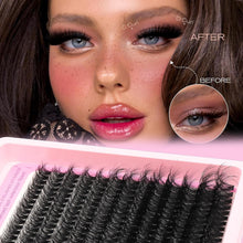 Carica l&#39;immagine nel visualizzatore Galleria, Lashes Clusters Kit Gift Packs Fluffy False Eyelashes Extensions D Curl Wispy Individual Fake Eyelashes

