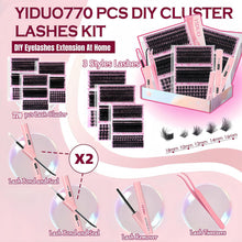 Carica l&#39;immagine nel visualizzatore Galleria, Lashes Clusters Kit Gift Packs Fluffy False Eyelashes Extensions D Curl Wispy Individual Fake Eyelashes
