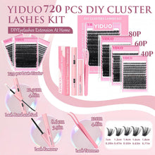 Carica l&#39;immagine nel visualizzatore Galleria, Lashes Clusters Kit Gift Packs Fluffy False Eyelashes Extensions D Curl Wispy Individual Fake Eyelashes
