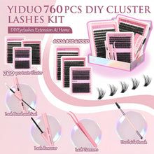 Carica l&#39;immagine nel visualizzatore Galleria, Lashes Clusters Kit Gift Packs Fluffy False Eyelashes Extensions D Curl Wispy Individual Fake Eyelashes
