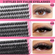 Carica l&#39;immagine nel visualizzatore Galleria, Lashes Clusters Kit Gift Packs Fluffy False Eyelashes Extensions D Curl Wispy Individual Fake Eyelashes
