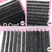 Carica l&#39;immagine nel visualizzatore Galleria, Lashes Clusters Kit Gift Packs Fluffy False Eyelashes Extensions D Curl Wispy Individual Fake Eyelashes
