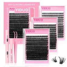 Carica l&#39;immagine nel visualizzatore Galleria, Lashes Clusters Kit Gift Packs Fluffy False Eyelashes Extensions D Curl Wispy Individual Fake Eyelashes
