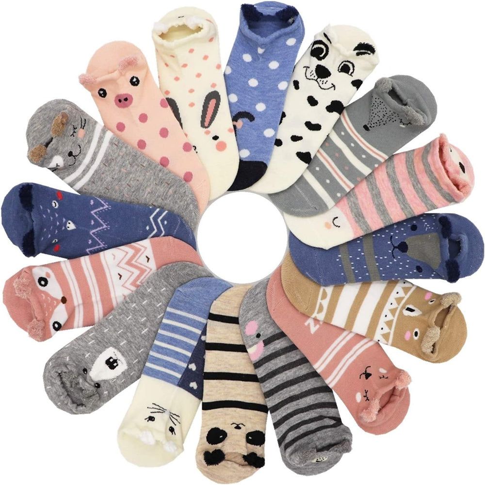 16pairs Women's Cute Cartoon Boat Socks