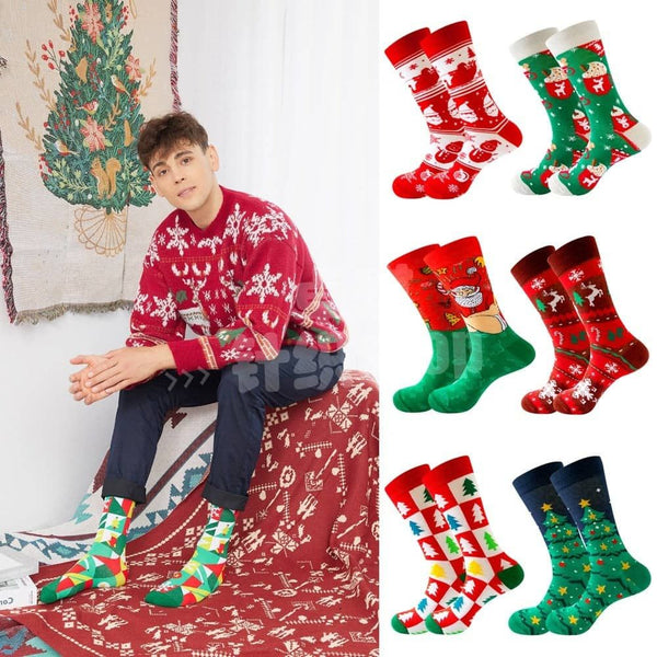 20 Pairs Christmas Socks for Men Women Patterned Socks