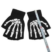 Carica l&#39;immagine nel visualizzatore Galleria, 2 Pairs Halloween Skeleton Skull Half Finger Gloves
