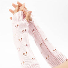Cargar imagen en el visor de la Galería, 2 Pairs Knitted Arm Warmers Gloves Winter Long Thumb Hole Gloves Mittens for Women and Men

