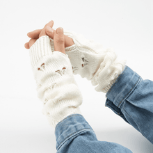 Cargar imagen en el visor de la Galería, 2 Pairs Knitted Arm Warmers Gloves Winter Long Thumb Hole Gloves Mittens for Women and Men
