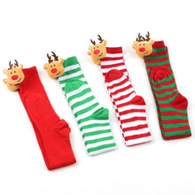 Laden Sie das Bild in den Galerie-Viewer, 3 Pairs Christmas Long Striped Socks Knee High Stocking Halloween

