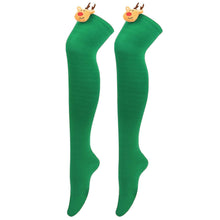 Cargar imagen en el visor de la Galería, 3 Pairs Christmas Long Striped Socks Knee High Stocking Halloween
