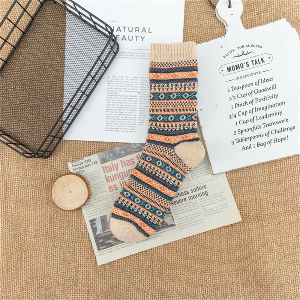 5-Pairs Wool Socks Winter Warm Cozy Athletic Socks Long Socks