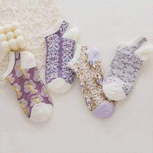 Cargar imagen en el visor de la Galería, 8 Pairs Women&#39;s Floral Socks Ankle Socks
