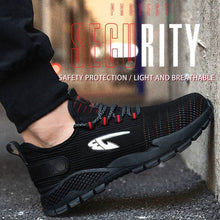 Cargar imagen en el visor de la Galería, Black work shoes Steel Toe Shoes Anti-puncture Work Shoes Anti-smash Breathable | 667
