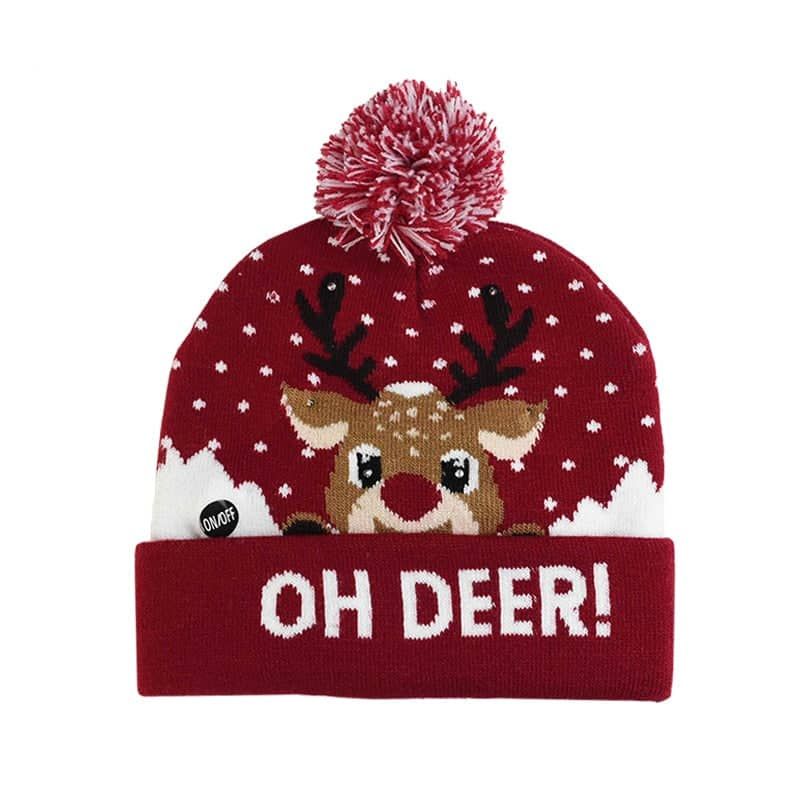 LED Christmas Hat Sweater Knitted Beanie