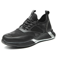 Cargar imagen en el visor de la Galería, Men&#39;s Black Safety Steel Toe Sneakers Teenro | N3
