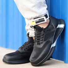 Load image into Gallery viewer, Men&#39;s Black Safety Steel Toe Sneakers Teenro | N3
