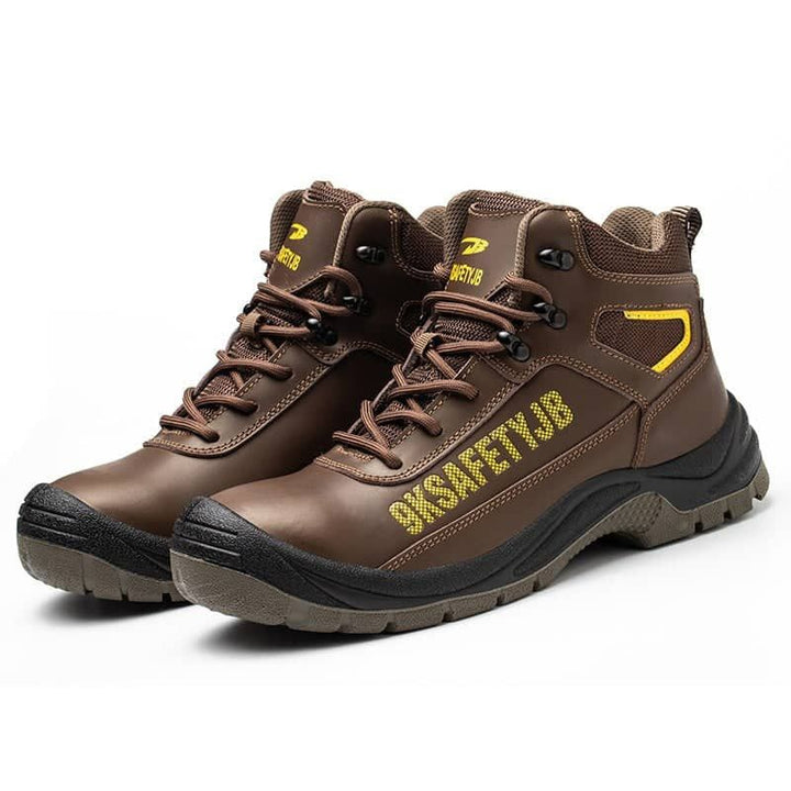 Mens leather work boots Waterproof steel toe boots Indestructible boots | JBZS013