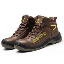 Laden Sie das Bild in den Galerie-Viewer, Mens leather work boots Waterproof steel toe boots Indestructible boots | JBZS013
