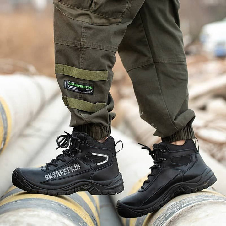 Mens leather work boots Waterproof steel toe boots Indestructible boots | JBZS013