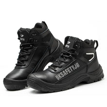 Cargar imagen en el visor de la Galería, Mens leather work boots Waterproof steel toe boots Indestructible boots | JBZS013
