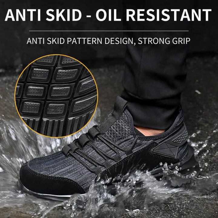 Non Slip Work Shoes Safety Shoes Industrial Black Breathable Large Size | 1017