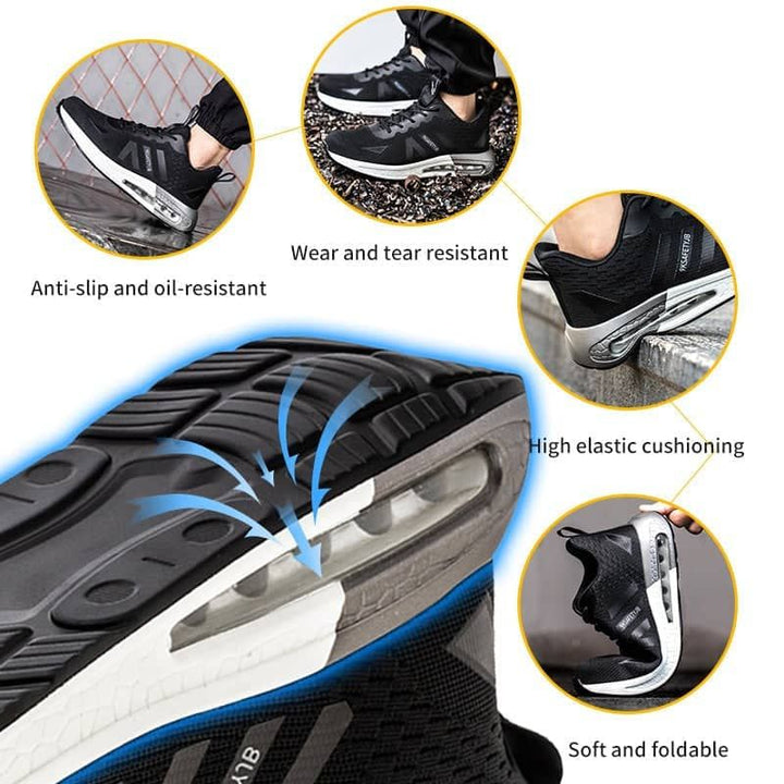 Steel Toe Shoes for Safety Work Shoes Slip Air Cushion Tennis Shoes 9KV | JB9192