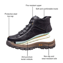 Cargar imagen en el visor de la Galería, Steel toe and waterproof boots indestructible steel toe safety Bhoes | T1
