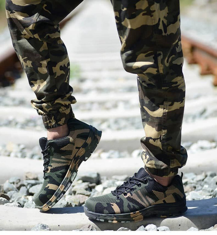 Teenron On Slip Shoes Safety Shoes Camouflage Color Work Shoes Indestructible | 526 - teenro