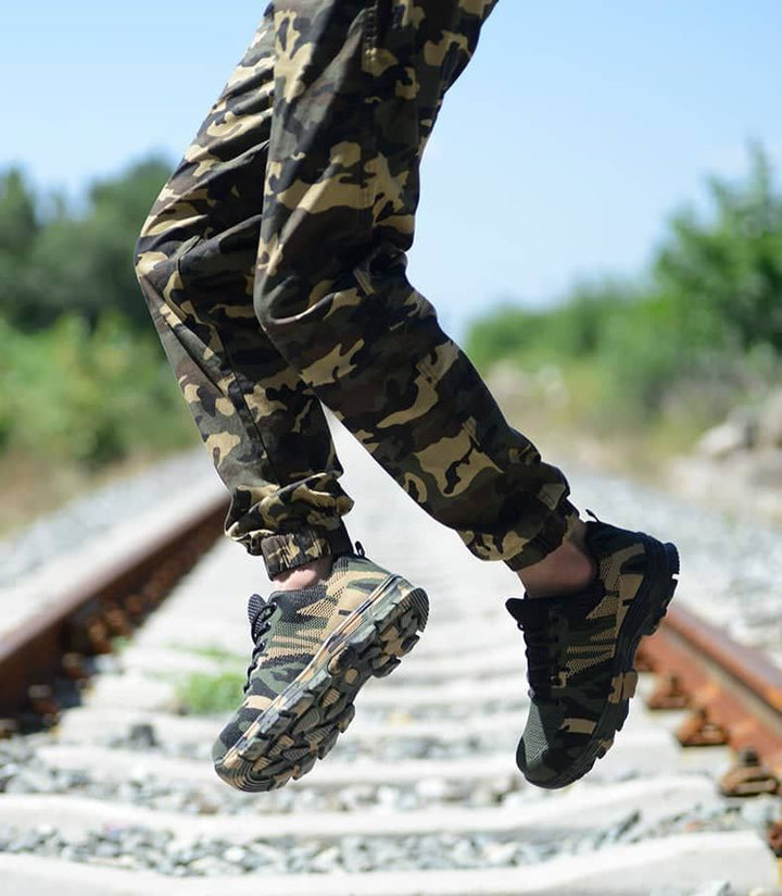 Teenron On Slip Shoes Safety Shoes Camouflage Color Work Shoes Indestructible | 526 - teenro