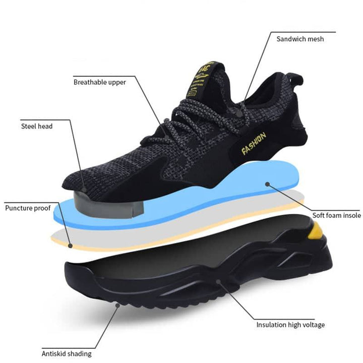 Unisex Athletic Steel Toe Safety Sneakers